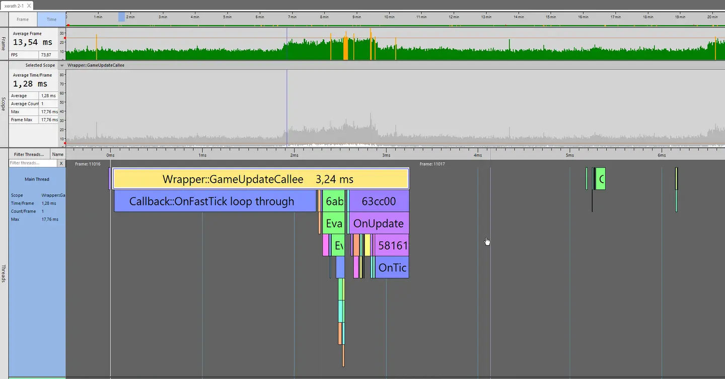 Example where OnFastTick takes a lot of frame time